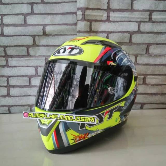 Flat visor original KYT vendetta 2 Falcon 2 include tear off dan stiker