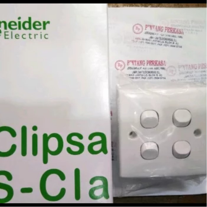 Saklar Lampu 4 Tombol Tipe S-Classic + Inbow / Inbowdus Clipsal