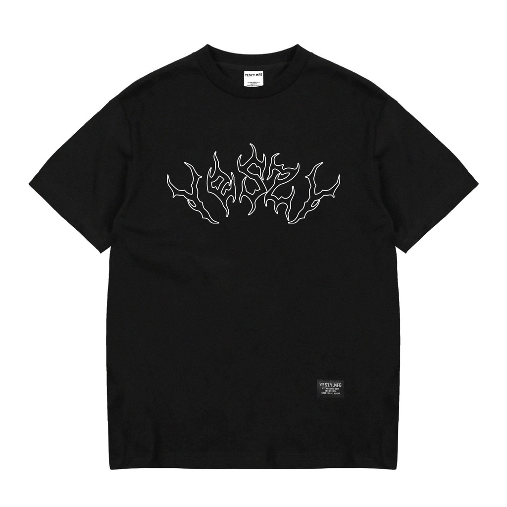 YESZY.MFG Tshirt Black Metal F. White