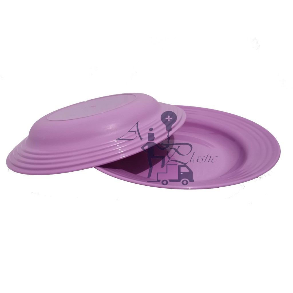 Piring Makan Bahan Plastik Harga Satuan Termurah BerKualitas-UnguAnggur 1pcs