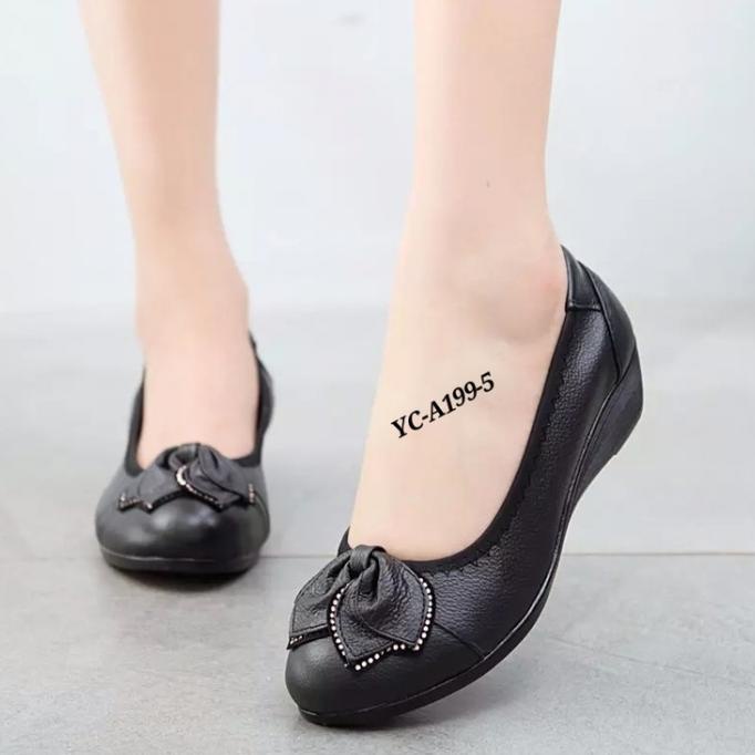 sepatu clarks wedges 5 cm yc-A199-5 leaf loefer TERGOKIL