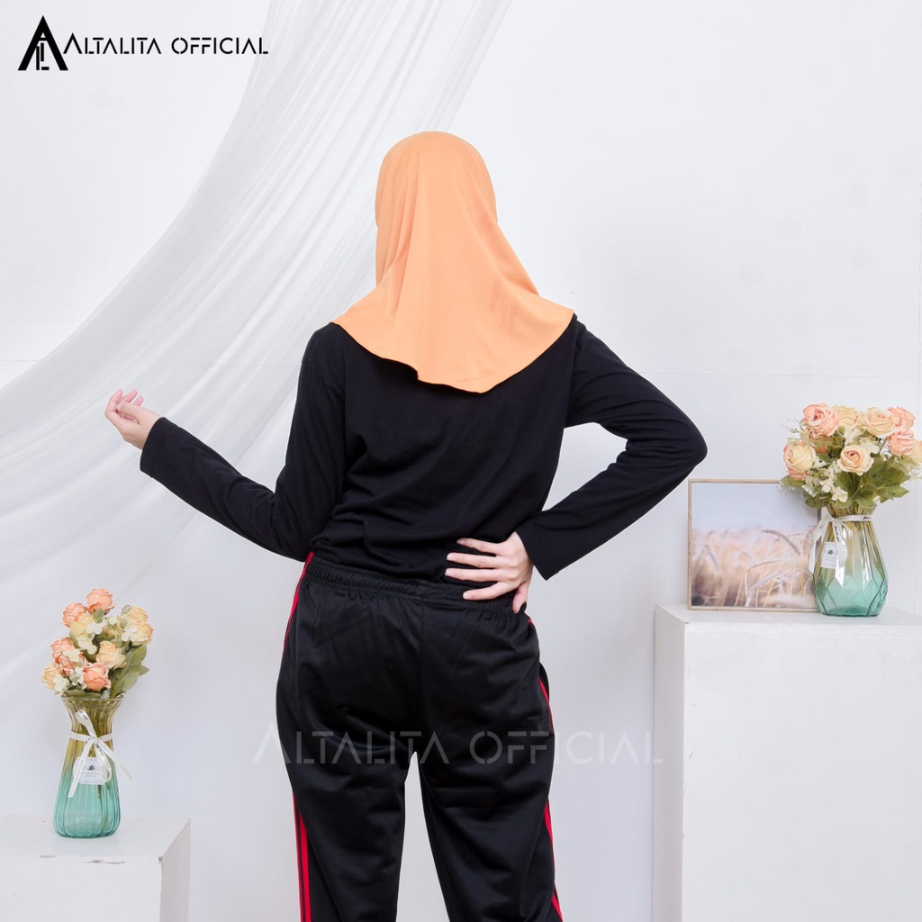 Altalita - Kerudung Instant Sporty pet Bahan Jersey Spandek Polos Premium Cocok Untuk Sekolah Olahraga dan Sehari-Hari