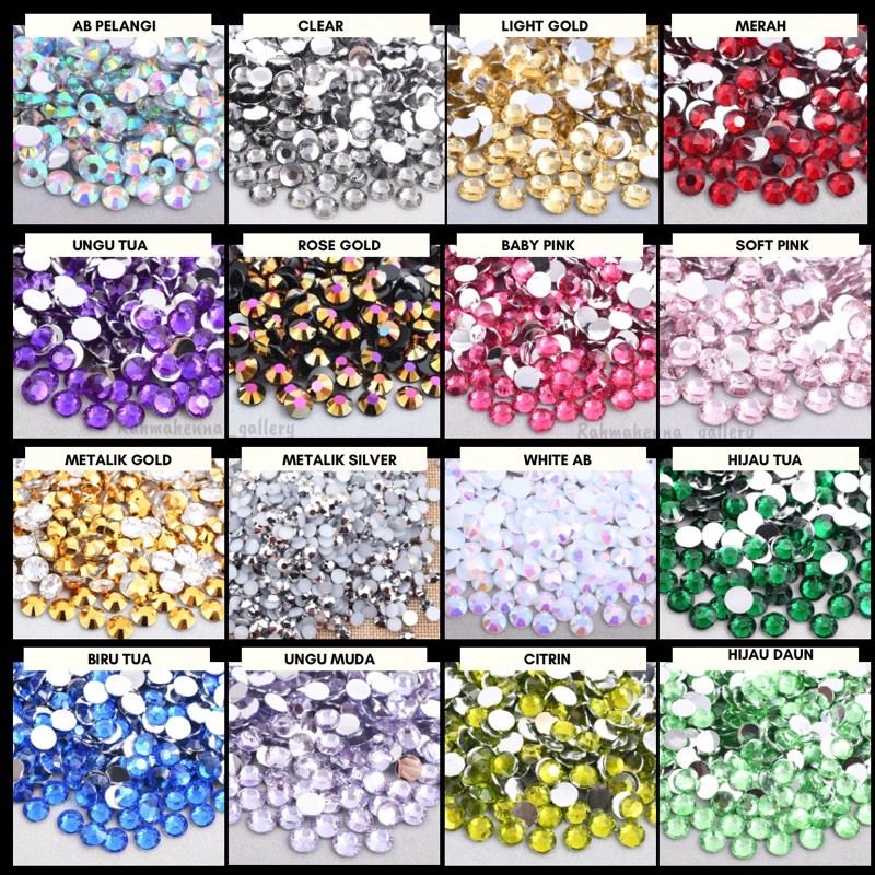 [1.000] RHINESTONE 3mm , GEMSTONE PERMATA AKSESORIS HENNA NAIL ART TASBIH DIGITAL