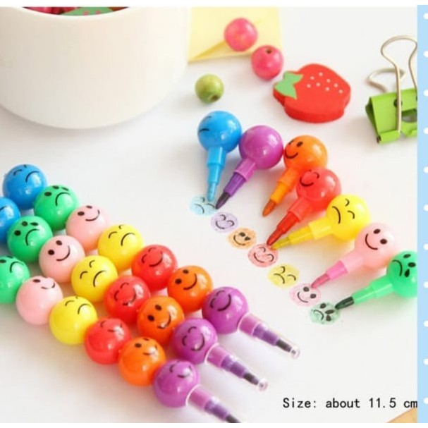 Crayon/ Krayon Tumpuk Emoji 7 warna
