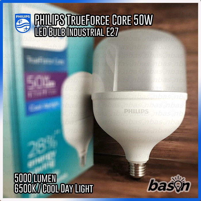 PHILIPS TrueForce Core HB LED Bulb 50W E27 GN3 5000 Lumen - 6500K Putih