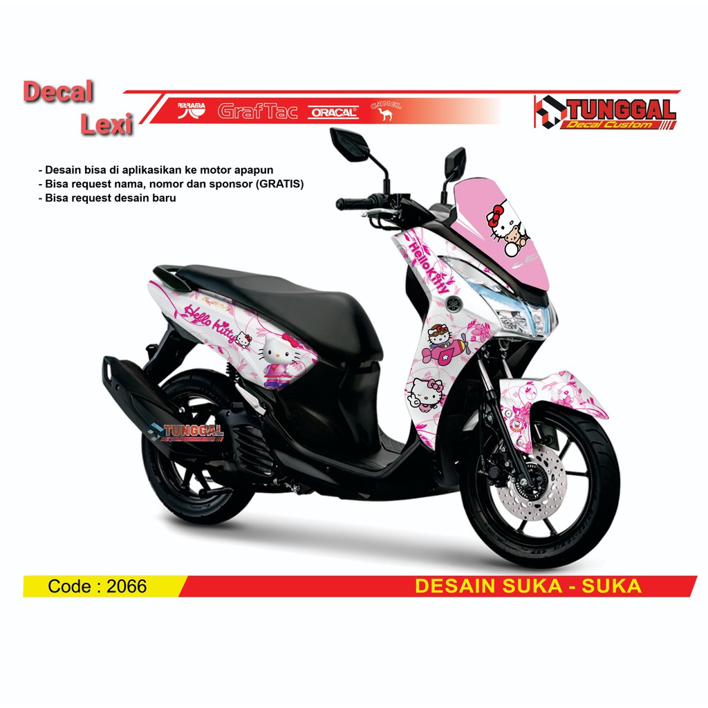 Decal lexi stiker motor full body hello kitty desain custom