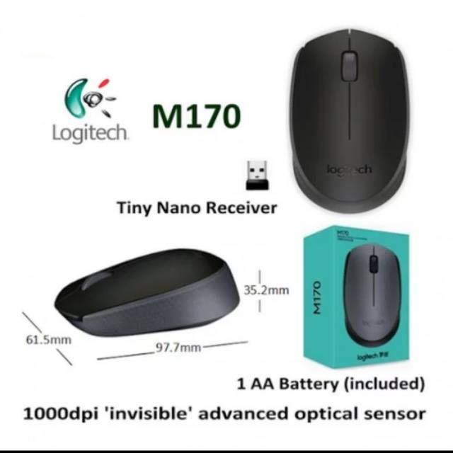 Mouse M170 Wireless Logitech original Garansi Resmi