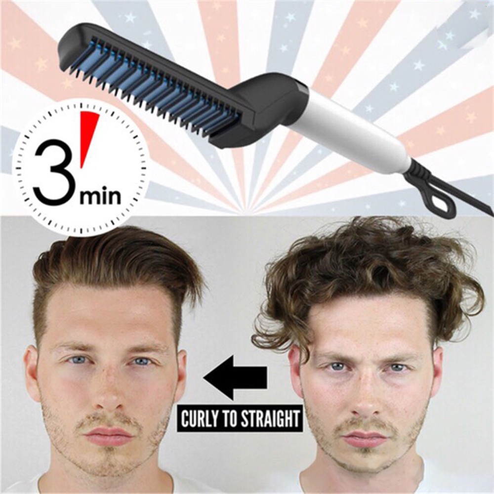 Fast Hair Styling &amp; Beard Straightener For MEN Sisir Pelurus Rambut Pria Elektrik