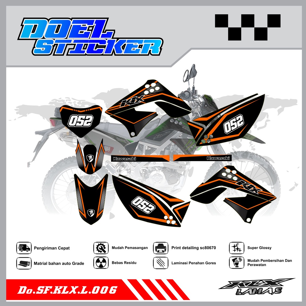 STICKER STRIPING KLX LAMA , S - STICKER STRIPING LIST VARIASI HOLOGRAM , CROME KLX LAMA EL, S DOEL 006