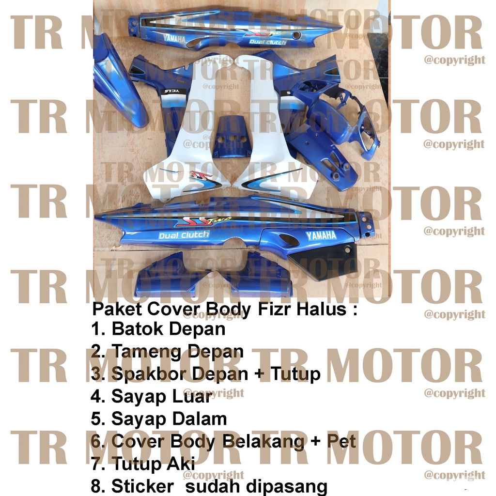 Cover Body Fizr F1zr SS Two Biru Full Set Halus Cover Bodi Yamaha Fiz r