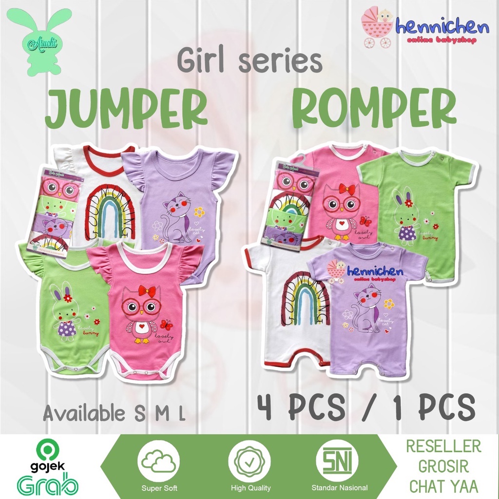 4 PCS / 1 PCS ROMPER ARUCHI GIRL SERIES SNI NEW