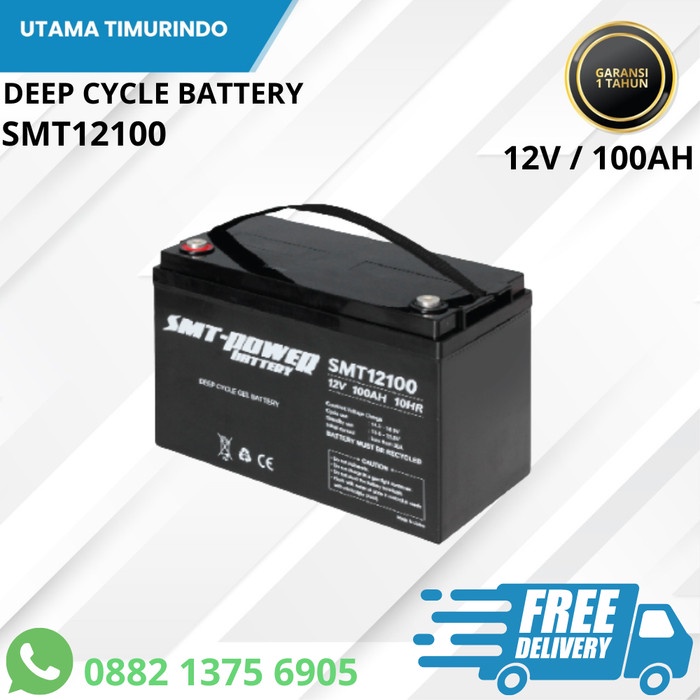 SAMOTO Battery 12V 100AH Baterai Aki Kering UPS SMT POWER SMT12100