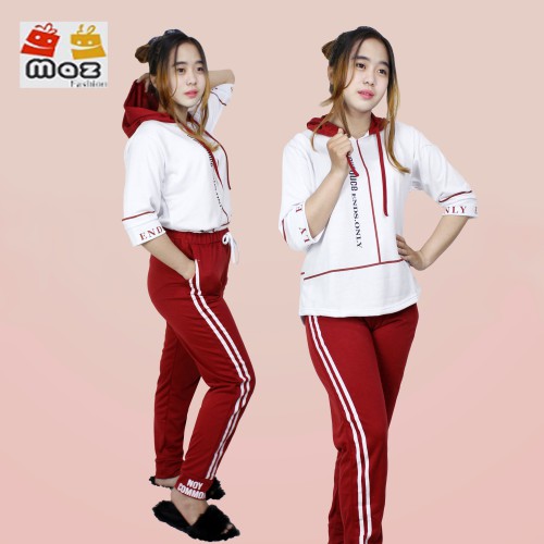 [SETELAN] Training Baju Dan Celana Wanita Set - Baju Olahraga Wanita Hoodie Only - Celana Joger