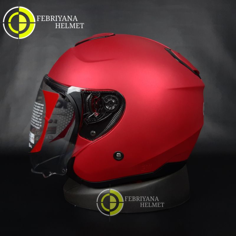 HELM KYT KYOTO SOLID R RED DOFF | KYOTO SOLID MERAH DOFF