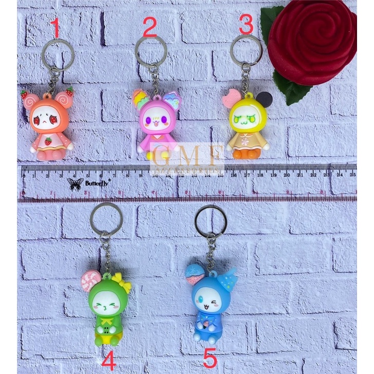 Gantungan Kunci Karet PVC Boneka Kartun Ganci Lucu Keychain Zodiac Astronot Lonceng