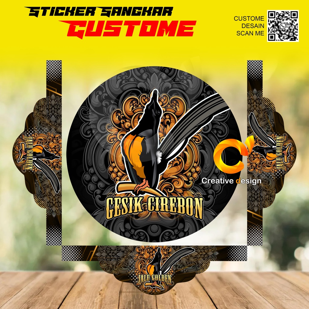 STICKER SANGKAR MURAI BATU CUTOME GESIK CIREBON