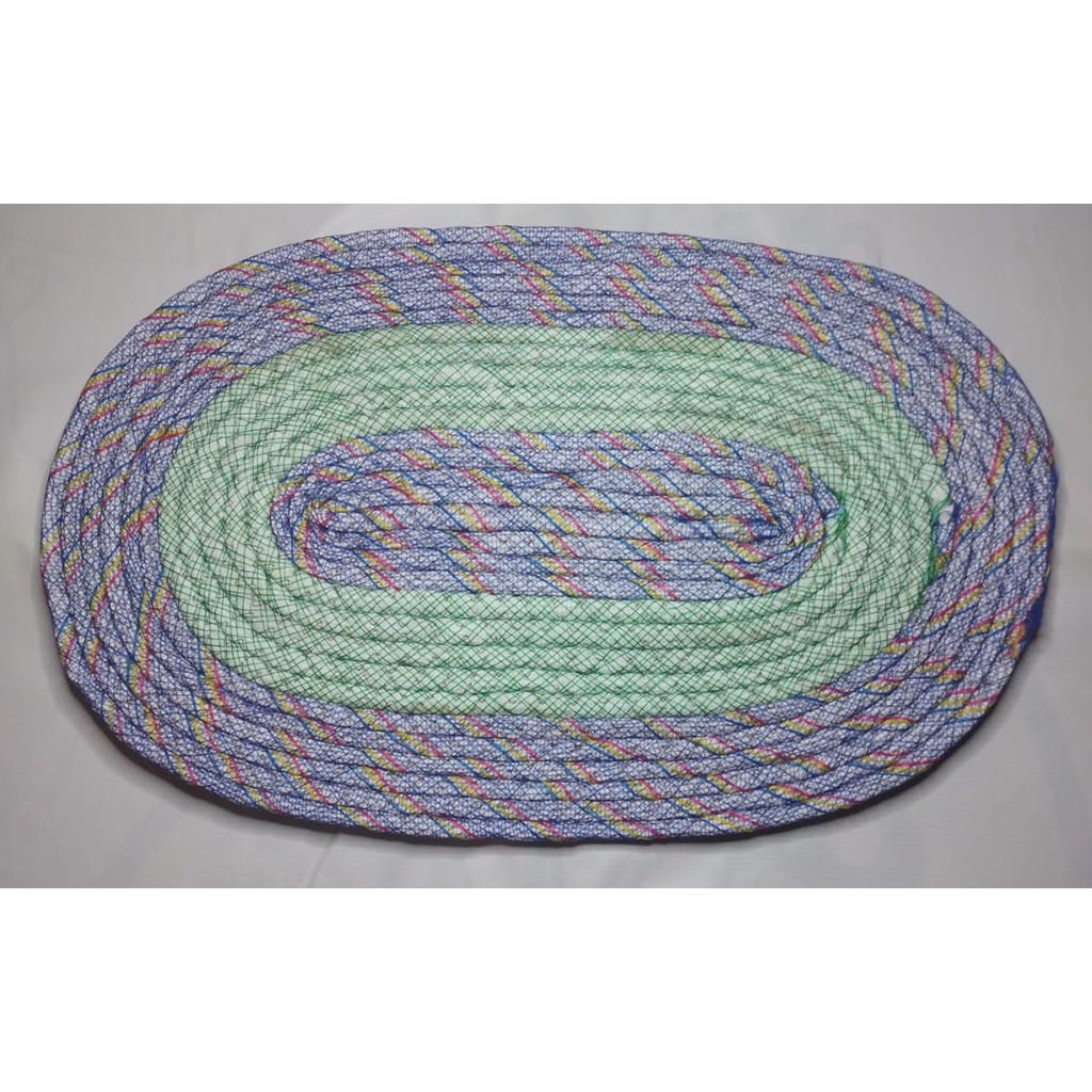 Keset Tali Sumbu Motif Oval Keset Lantai Kaki Kamar Mandi Dapur
