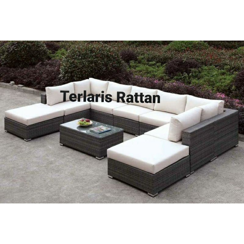 Sofa Tamu Set Rotan Sintetis