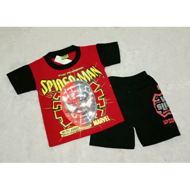 Spiderman baju nyala setelan baju spiderman led lampu nyala