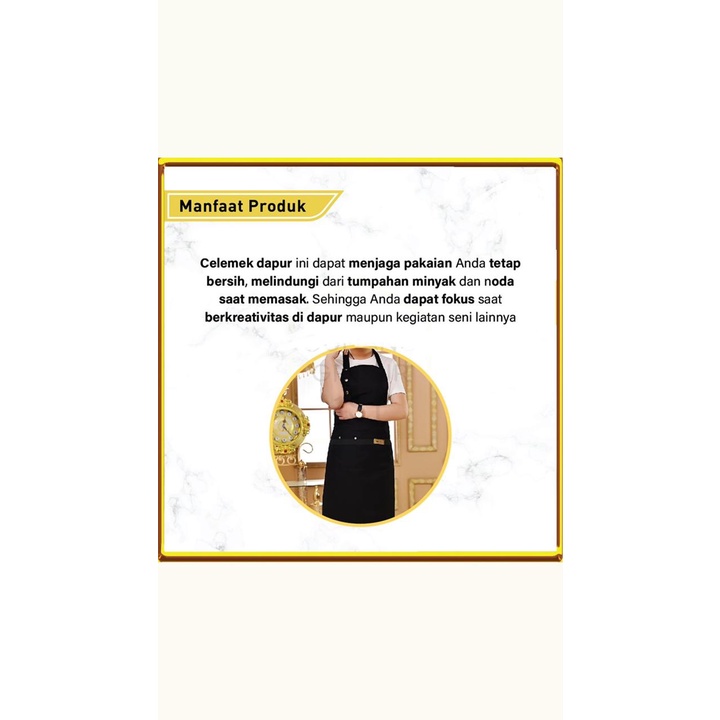 Apron Waterproof Celemek Masak Dapur Pria Wanita Chef Pelayan Cafe waiter Original Handmade