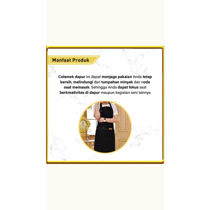 【COD+Pengiriman Cepat】Apron Waterproof Celemek Masak Dapur Pria Wanita Celemek Barista Anti Air Bahan Premium Polyiester Apron Masak Dewasa Kekinian