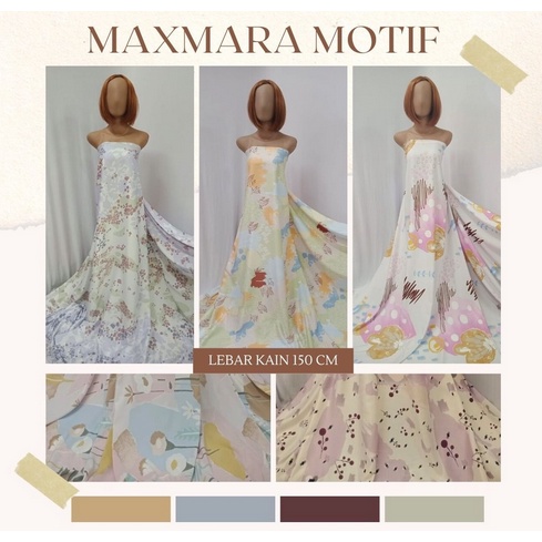 Kain MAXMARA LUX Ori ★★★★★ PREMIUM Lebar 150cm Bahan Hijab Gamis - MURAH GROSIR / ECERAN Motif 1