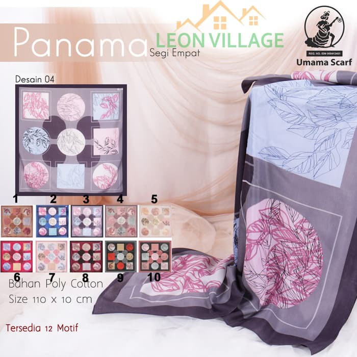 Kerudung PANAMA B4 UMAMA Hijab Jilbab Segi Empat Motif
