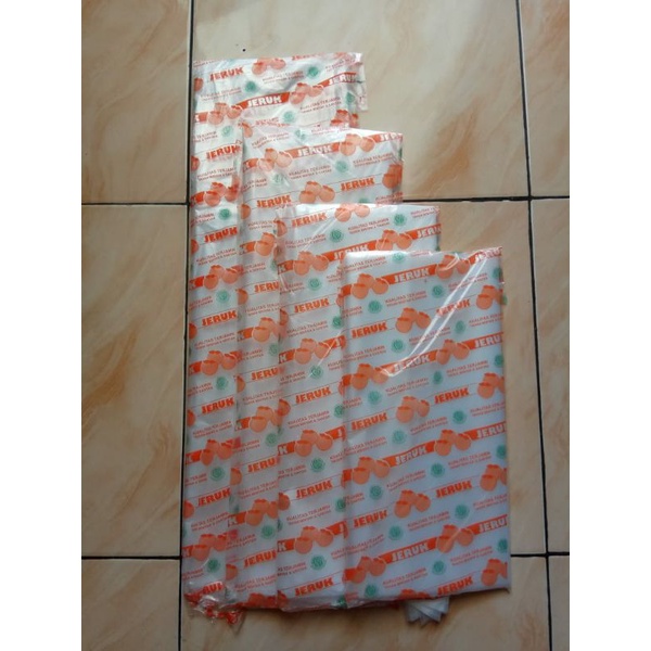 kantong plastik PE merk jeruk uk 35x50, 40x60, 50x75, 60x100 plastik sayur kantong merk jeruk