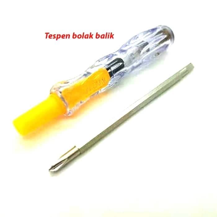 Tespen Listrik Bolak Balik BB Obeng Testpen Tespen Listrik - Obeng Tespen - Testpen bolak balik BB +/- Obeng Testpen 100-500v MURAH BERKUALITAS JUMBO