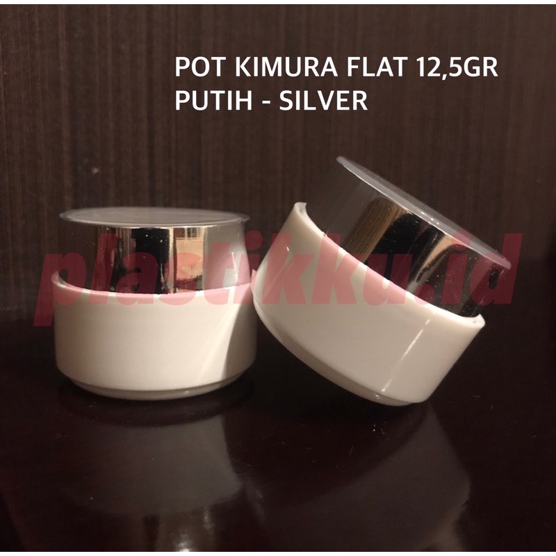 POT CREAM KIMURA FLAT 10GR / 12,5GR POT CREAM KEMASAN KOSMETIK SILVER PUTIH EMAS GOLD PUTIH