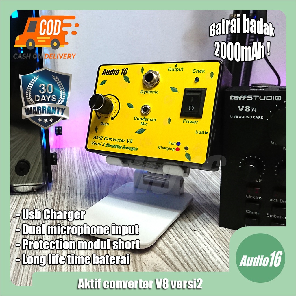 Aktif converter soundcard v8 versi 2 charger