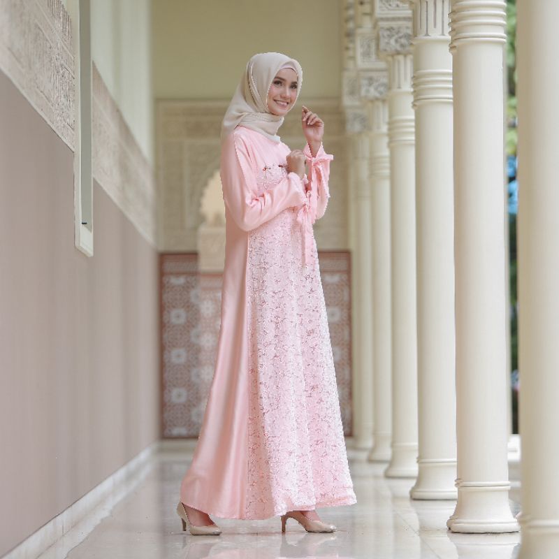 Kayla dress - pastel peach dress murah dress pesta murah