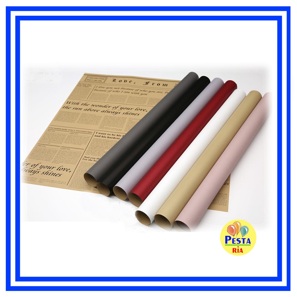 

Murah!! (5Lembar) Wrapping flower Vintage Koran, Cellophane wrapping flower Koran