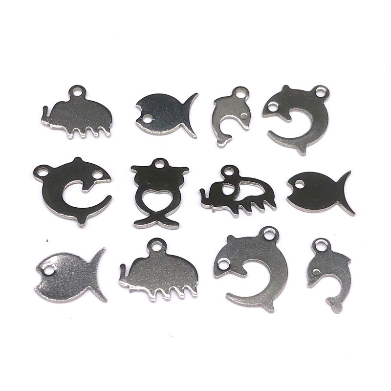 20 Pcs Liontin Bentuk Hewan Bahan Stainless Steel Untuk Membuat Perhiasan Charms