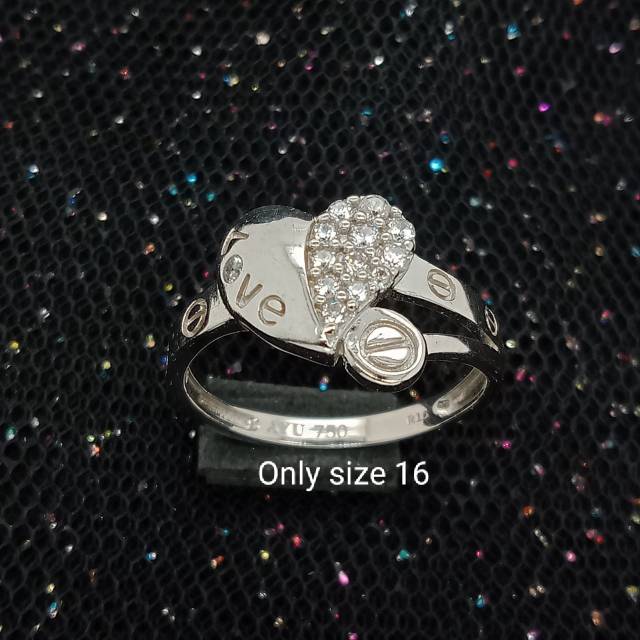 Cincin Emas 17 K - Putih 3.05gr Kadar 750 - 2831