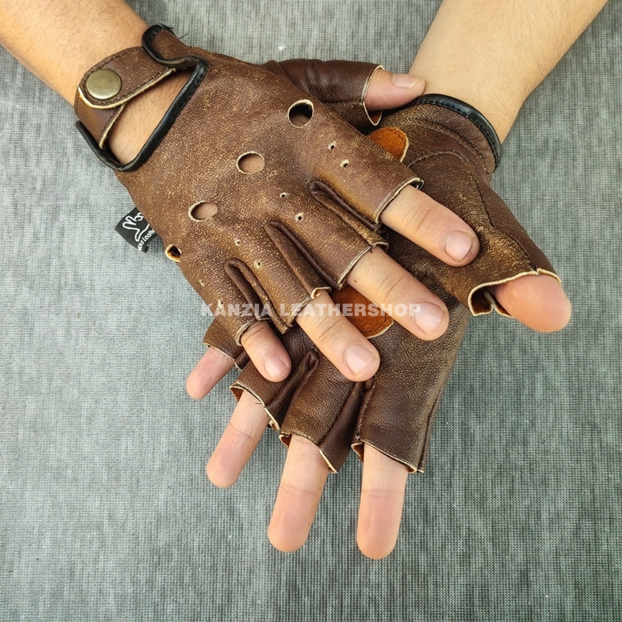 Sarung Tangan Kulit Motor Penbol Wash Leather Gloves Natural