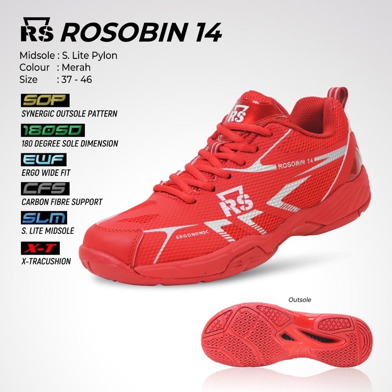 Sepatu Badminton Rs Rosobin 14 / Rs ROSOBIN 15 Original