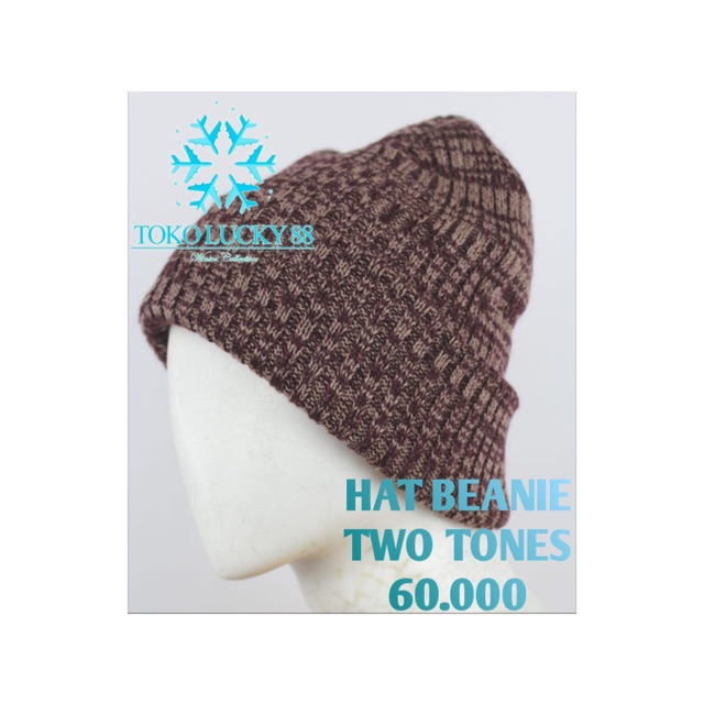 IMPORT Hat Beanie Two Tones Topi Kupluk Korean Style Winter Musim Dingin Hat Beanie Two Tones