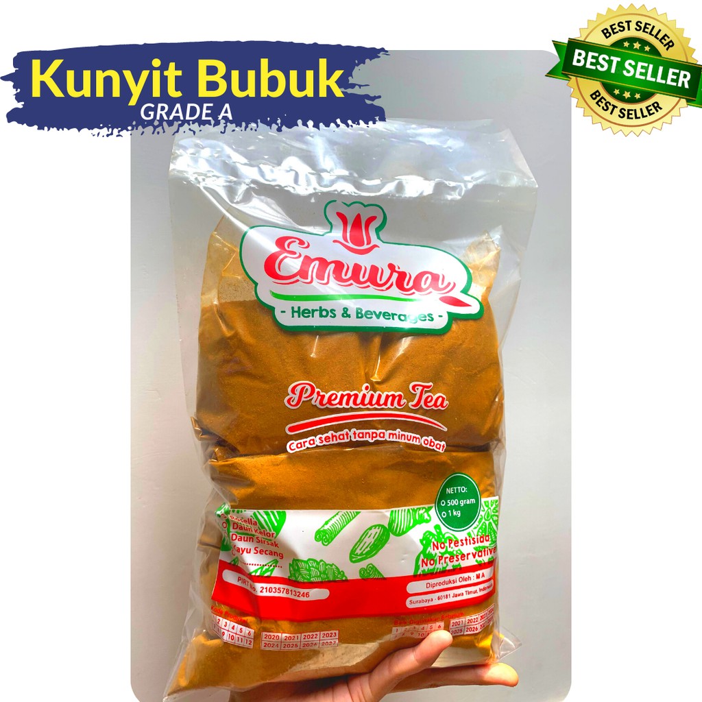 TERMURAH - Kunir Bubuk Grade A 500Gr / Kunyit Bubuk Organik/Tumeric Powder/Turmeric Powder