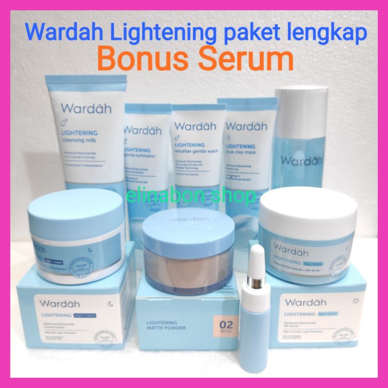 Wardah paket lightening series bonus serum (B)