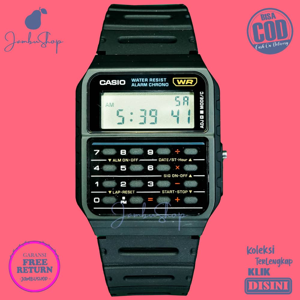 Jam Tangan Pria Digital Formal Hitam Casio CA-53W-1Z Watch Original Karet