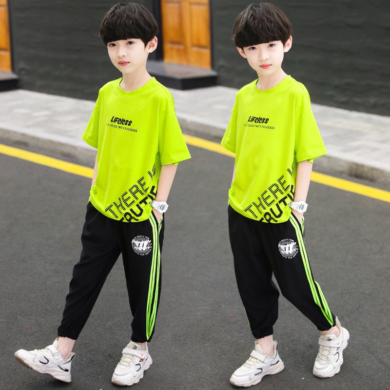 【Happy Baby】5-14Tahun TZ-06 Baju Setelan Cowok/Cewek Celana Panjang &amp; Lengan Pendek