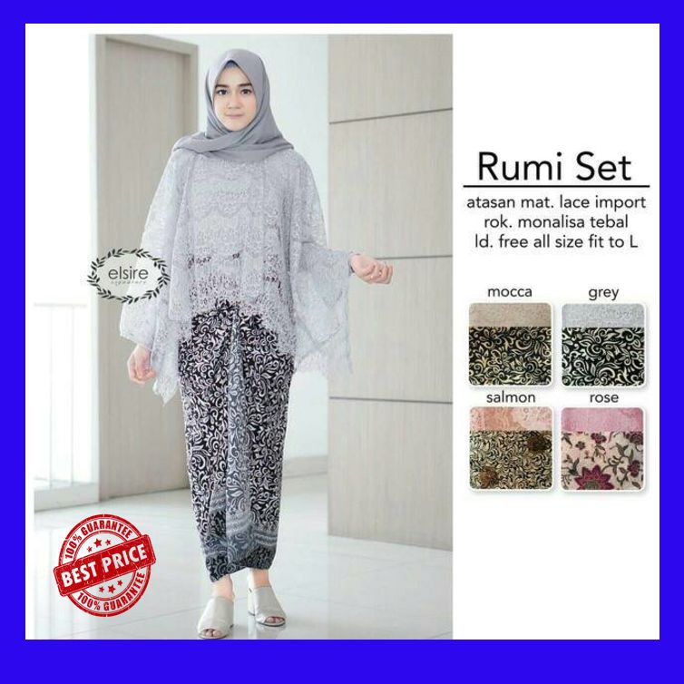 SALE Best Seller  Set kebaya Brokat Cape Modern / Kebaya Brukat / Kebaya kutubaru / Kebaya Modern