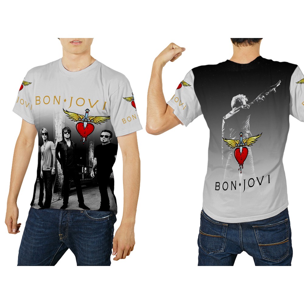 [Riashop] Kaos BON JOVI Ori | Kaos BON JOVI Livin On A Player | Kaos Bon Jovi Pria - 301