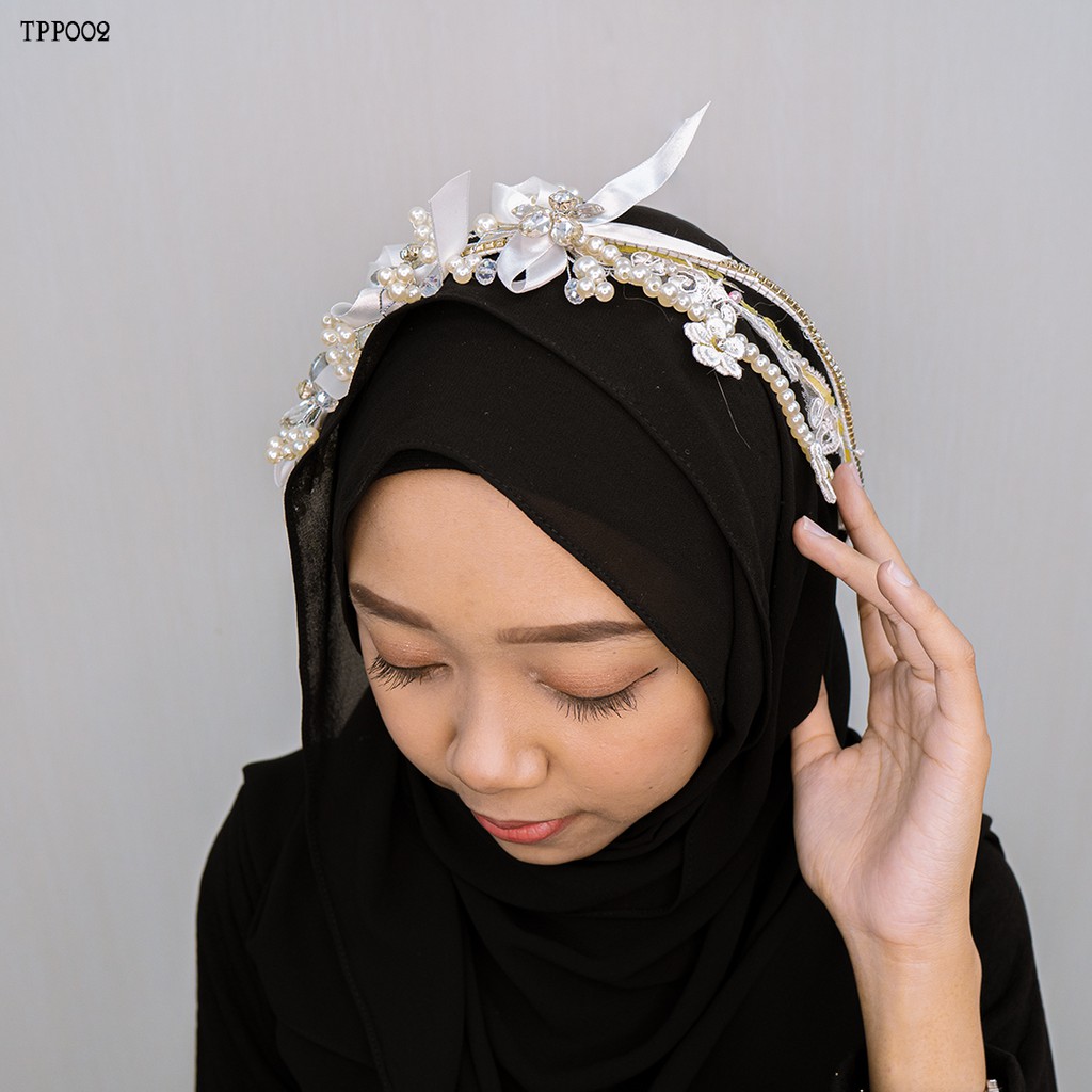 [BISA COD] CROWN BRIDAL SETELAN TIARA HIJAB MODERN ASESORIS WANITA TPP002
