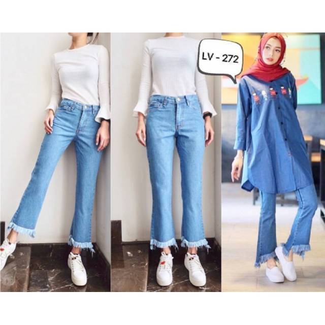 20 Inspirasi Celana  Boyfriend  Jeans Hijab Rot From View