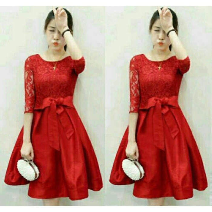 Dress Wanita Gratis Ongkir Elegan Nyaman Promo Cantik Terlaris R8C7 Import Cewek Vintage Ootd Korea 
