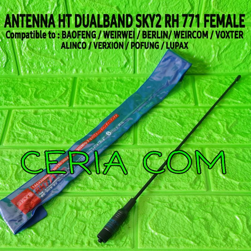 ANTENA HT WEIRCOM WEIRWEI BAOFENG ALINCO BERLIN REDELL DUALBAND RH771 SMA FEMALE / ANTENA PECUT HT D