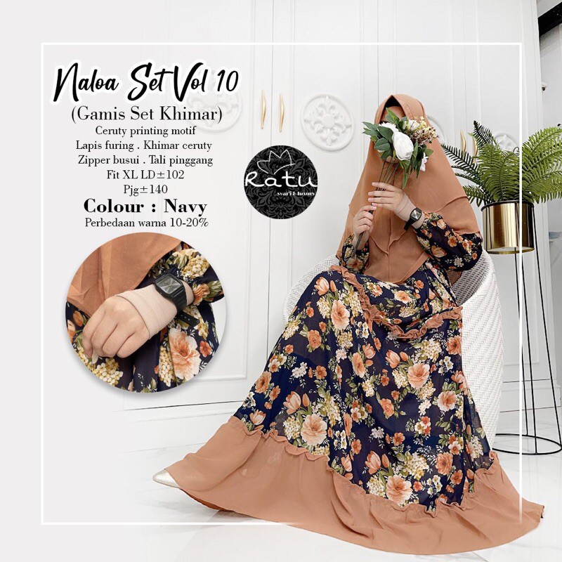 Naloa Gamis Set 10 Khimar by Ratu
