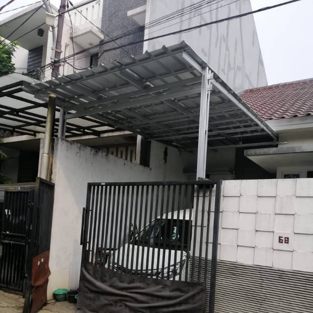 Kanopi baja ringan 0,75 atap sepandek polos